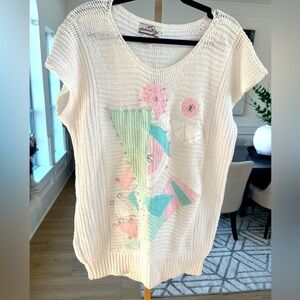 Vintage 1980s Jessica Ltd Sweater Size Small EUC Beaded Abstract Knit